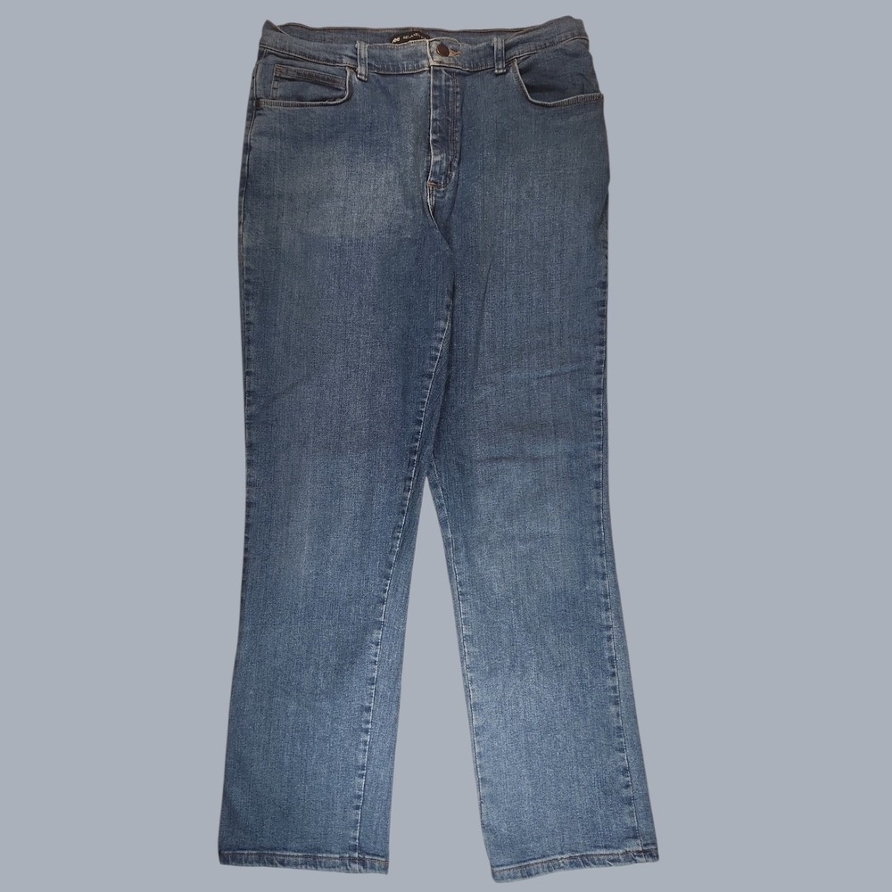 Lee Jeans Women's 12 Relaxed Fit Straight Leg Blue Stretch Denim